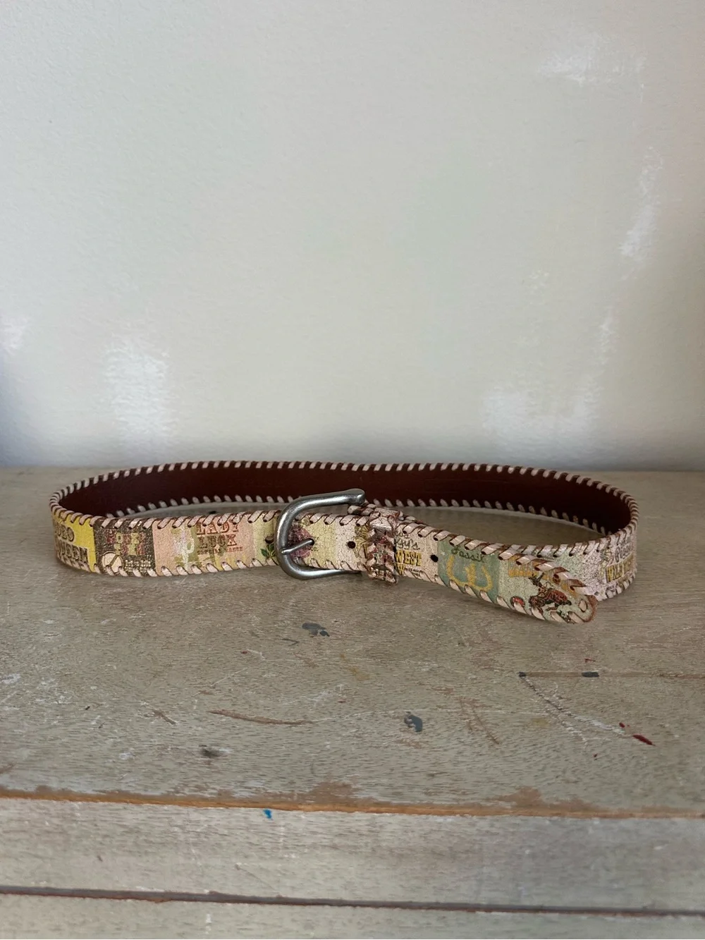 Y2K Fossil Western Leather Belt